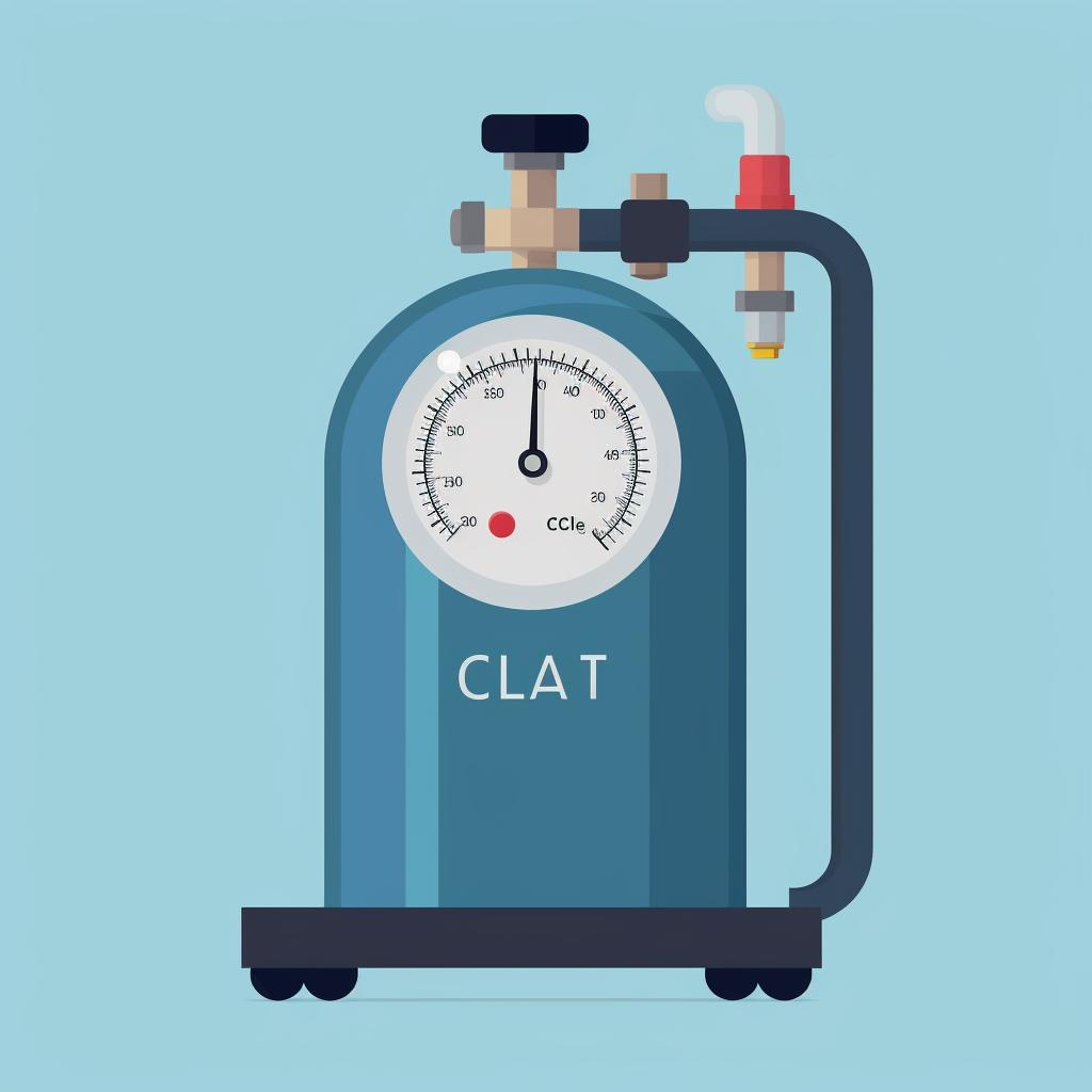 CO2 tank with pressure regulator attached